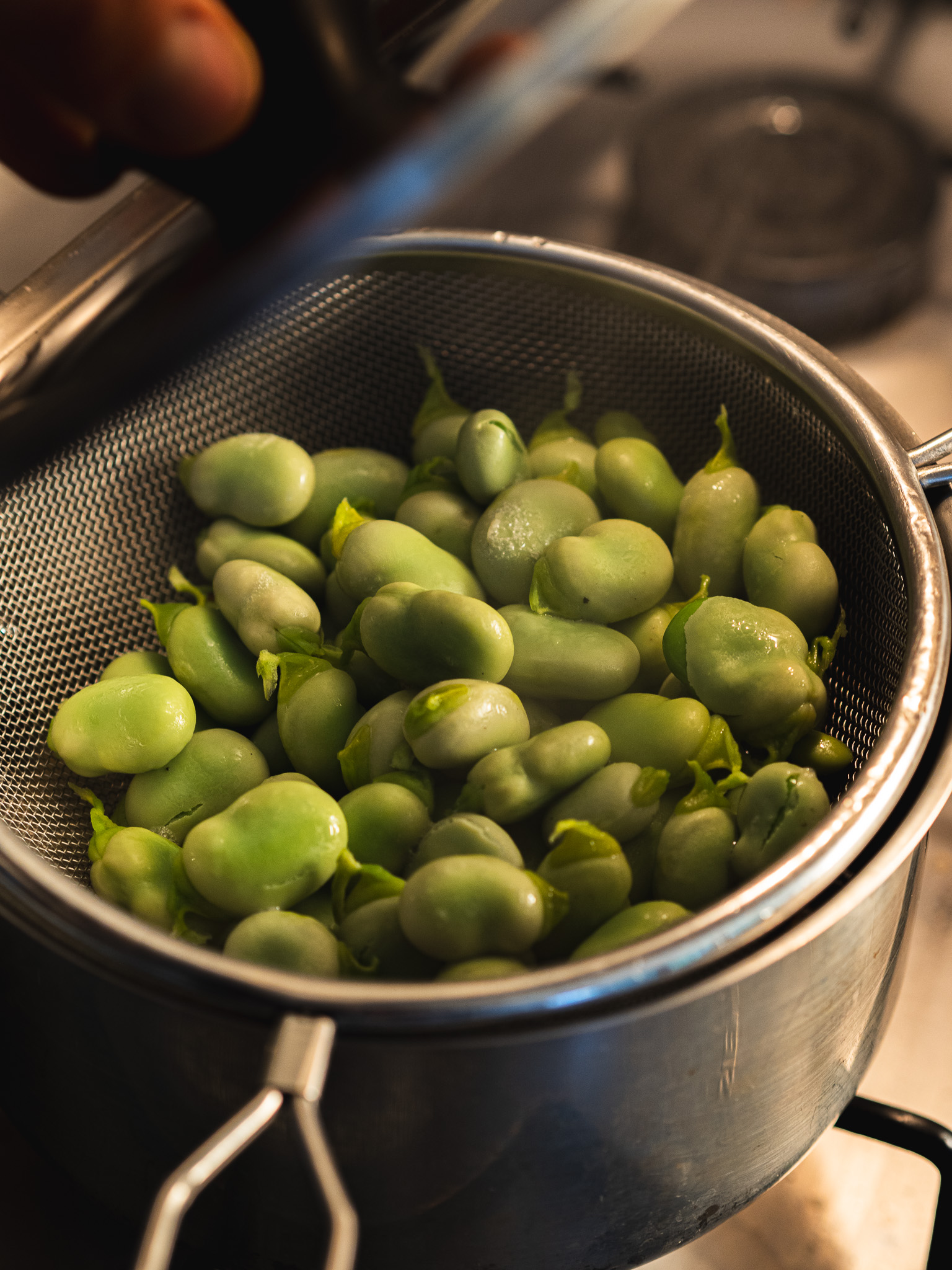 Cuisson à la vapeur des fèves